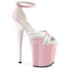 Pleaser - FLAMINGO884 Sandale à bride à la cheville, Pole dance chaussures - Rose/Blanc Product image